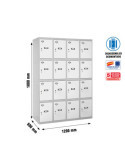 Taquilla 1800x1200x500 SIMONLOCKER 4 PUERTAS 4/16 300 (1200) GR/BL marca SIMONRACK