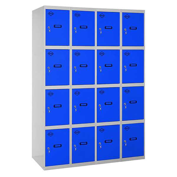 Taquilla 1800x1200x500 SIMONLOCKER 4 PUERTAS 4/16 300 (1200) GR/AZ marca SIMONRACK
