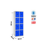 Taquilla 1800x800x500 SIMONLOCKER 4 PUERTAS 2/8 400 (800) GR/AZ marca SIMONRACK