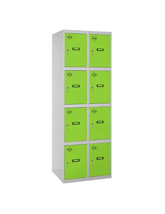 Taquilla 1800x800x500 SIMONLOCKER 4 PUERTAS 2/8 400 (800) GR/VE marca SIMONRACK