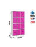 Taquilla 1800x1200x500 SIMONLOCKER 4 PUERTAS 3/12 400 (1200) GR/RS marca SIMONRACK