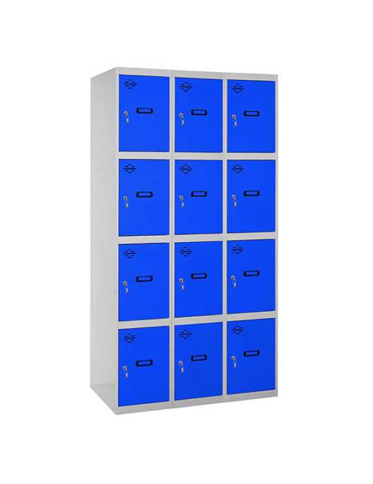 Taquilla 1800x1200x500 SIMONLOCKER 4 PUERTAS 3/12 400 (1200) GR/AZ marca SIMONRACK
