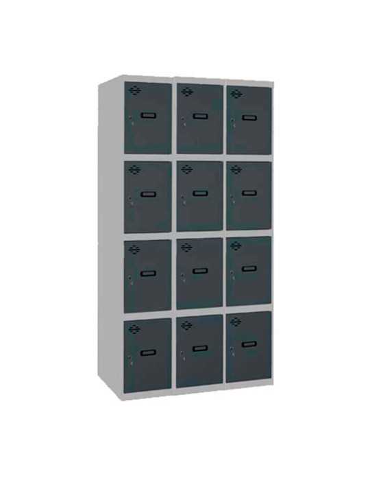 Taquilla 1800x1200x500 SIMONLOCKER 4 PUERTAS 3/12 400 (1200) GR/AN marca SIMONRACK