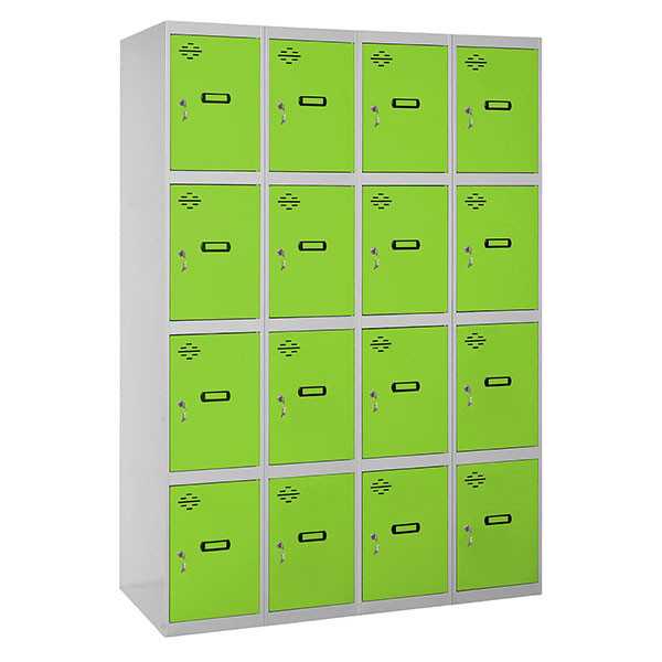 Taquilla 1800x1600x500 SIMONLOCKER 4 PUERTAS 4/16 400 (1600) GR/VE marca SIMONRACK