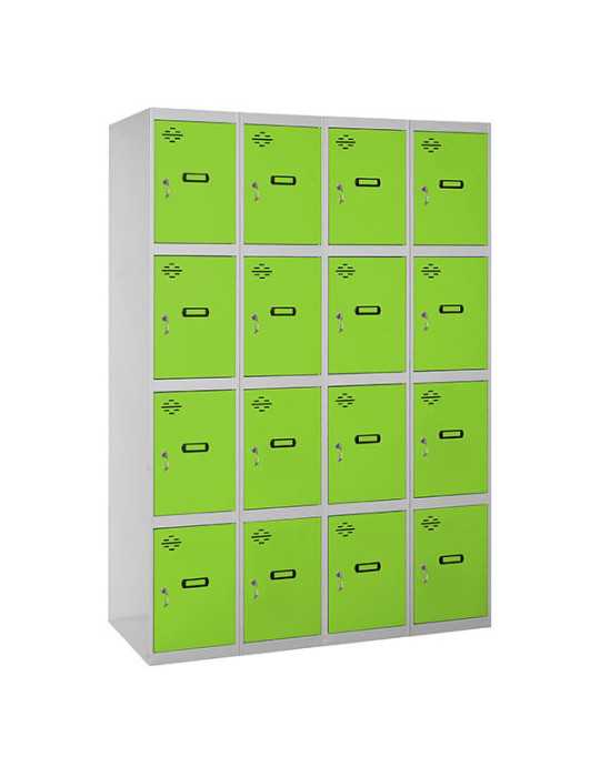 Taquilla 1800x1600x500 SIMONLOCKER 4 PUERTAS 4/16 400 (1600) GR/VE marca SIMONRACK