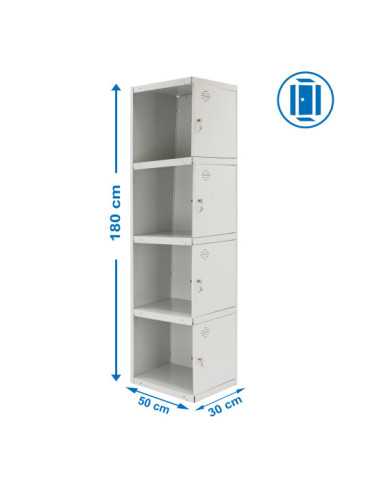 Taquilla 1800x300x500 SIMONLOCKER PROFESIONAL 4 PUERTA 1/4 300 ADI GRIS marca SIMONRACK