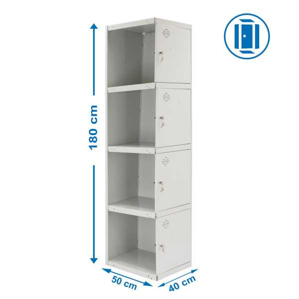 Taquilla 1800x400x500 SIMONLOCKER PROFESIONAL 4 PUERTA 1/4 400 ADI GRIS marca SIMONRACK