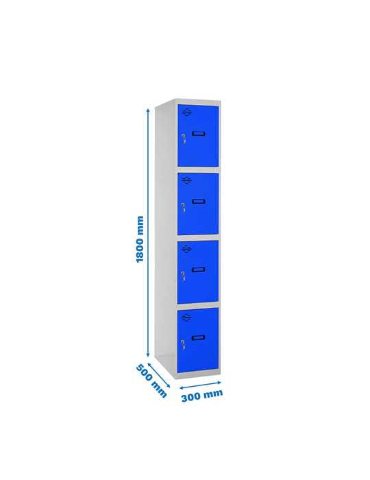 Taquilla 1800x300x500 SIMONLOCKER PROFESIONAL 4 PUERTA 1/4 300 IN GR/AZ marca SIMONRACK