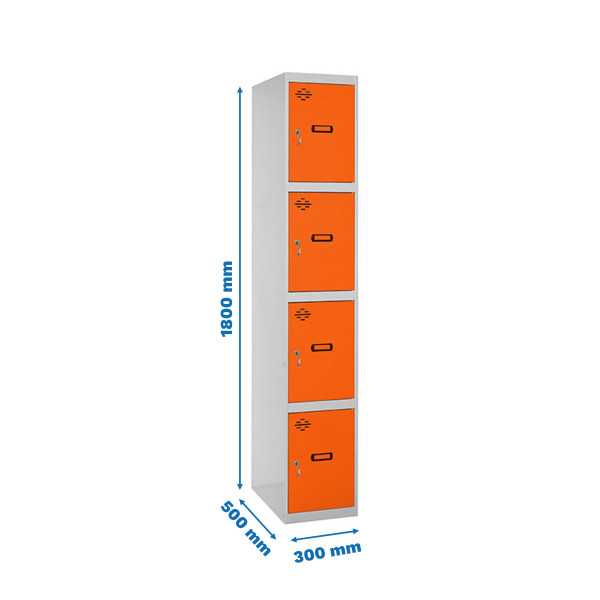 Taquilla 1800x300x500 SIMONLOCKER PROFESIONAL 4 PUERTA 1/4 300 IN GR/NA marca SIMONRACK