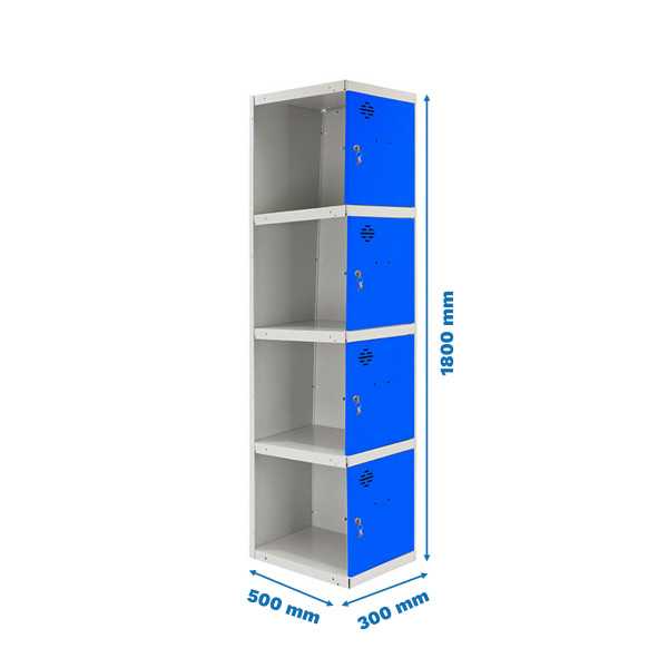 Taquilla 1800x300x500 SIMONLOCKER PROFESIONAL 4 PUERTA 1/4 300 ADI GR/AZ marca SIMONRACK