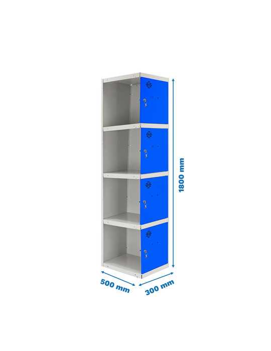 Taquilla 1800x300x500 SIMONLOCKER PROFESIONAL 4 PUERTA 1/4 300 ADI GR/AZ marca SIMONRACK