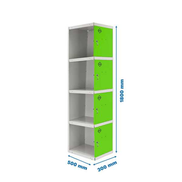 Taquilla 1800x300x500 SIMONLOCKER PROFESIONAL 4 PUERTA 1/4 300 ADI GR/VE marca SIMONRACK