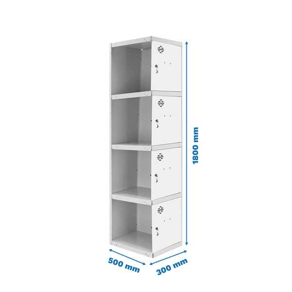 Taquilla 1800x300x500 SIMONLOCKER PROFESIONAL 4 PUERTA 1/4 300 ADI GR/BL marca SIMONRACK