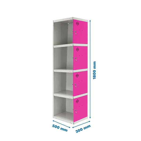 Taquilla 1800x300x500 SIMONLOCKER PROFESIONAL 4 PUERTA 1/4 300 ADI GR/RS marca SIMONRACK
