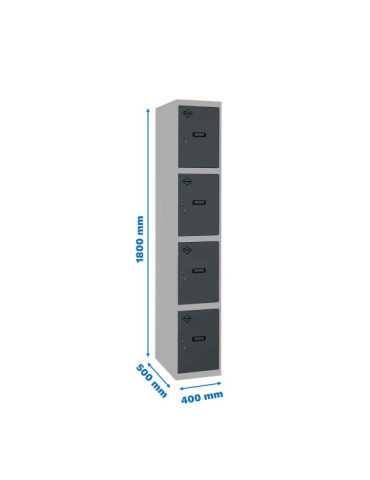 Taquilla 1800x400x500 SIMONLOCKER PROFESIONAL 4 PUERTA 1/4 400 IN GR/AN marca SIMONRACK