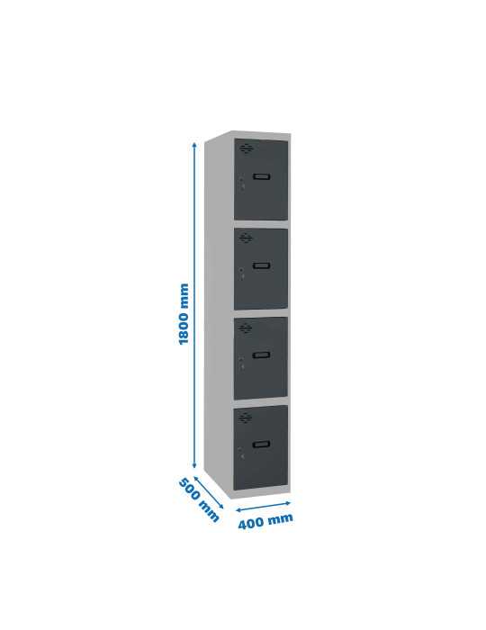 Taquilla 1800x400x500 SIMONLOCKER PROFESIONAL 4 PUERTA 1/4 400 IN GR/AN marca SIMONRACK