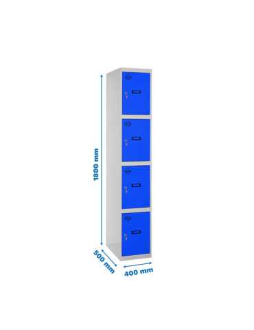 Taquilla 1800x400x500 SIMONLOCKER PROFESIONAL 4 PUERTA 1/4 400 IN GR/AZ marca SIMONRACK