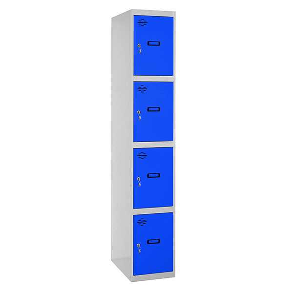 Taquilla 1800x400x500 SIMONLOCKER PROFESIONAL 4 PUERTA 1/4 400 IN GR/AZ marca SIMONRACK