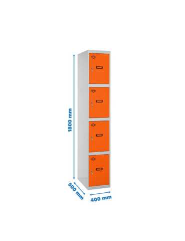Taquilla 1800x400x500 SIMONLOCKER PROFESIONAL 4 PUERTA 1/4 400 IN GR/NA marca SIMONRACK