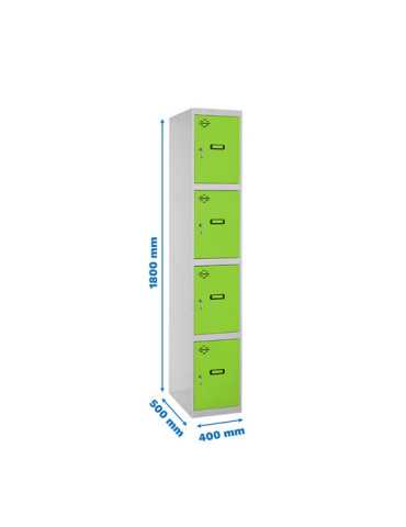Taquilla 1800x400x500 SIMONLOCKER PROFESIONAL 4 PUERTA 1/4 400 IN GR/VE marca SIMONRACK