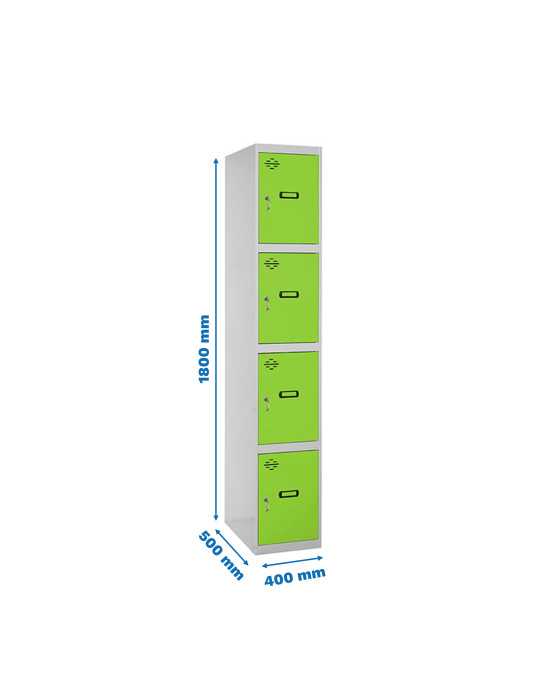 Taquilla 1800x400x500 SIMONLOCKER PROFESIONAL 4 PUERTA 1/4 400 IN GR/VE marca SIMONRACK