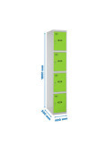 Taquilla 1800x400x500 SIMONLOCKER PROFESIONAL 4 PUERTA 1/4 400 IN GR/VE marca SIMONRACK