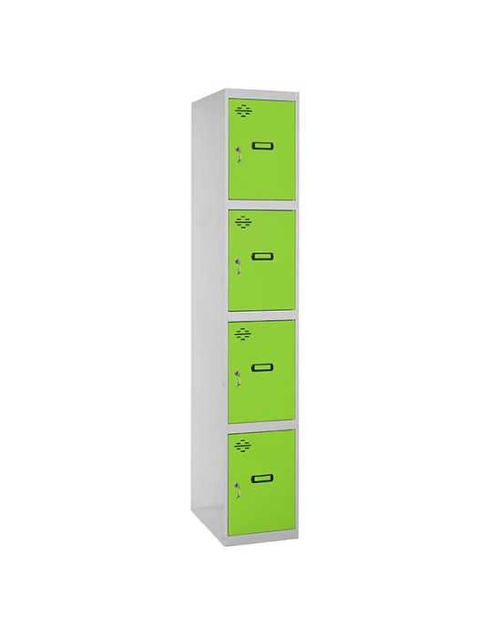 Taquilla 1800x400x500 SIMONLOCKER PROFESIONAL 4 PUERTA 1/4 400 IN GR/VE marca SIMONRACK