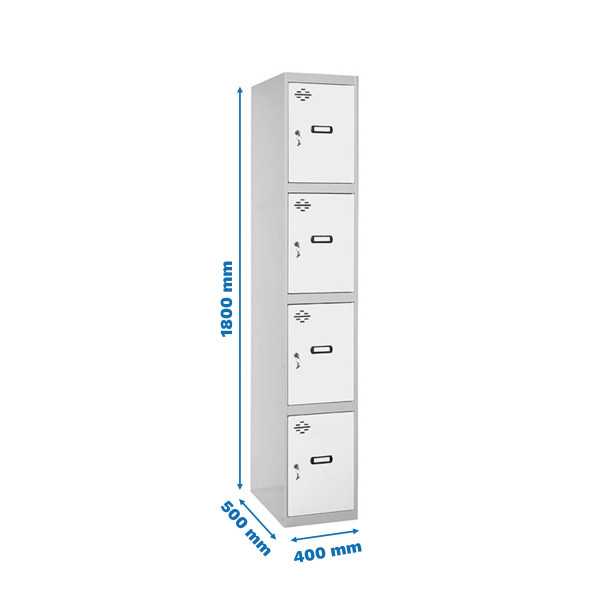 Taquilla 1800x400x500 SIMONLOCKER PROFESIONAL 4 PUERTA 1/4 400 IN GR/BL marca SIMONRACK