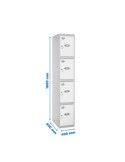Taquilla 1800x400x500 SIMONLOCKER PROFESIONAL 4 PUERTA 1/4 400 IN GR/BL marca SIMONRACK