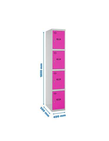 Taquilla 1800x400x500 SIMONLOCKER PROFESIONAL 4 PUERTA 1/4 400 IN GR/RS marca SIMONRACK