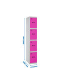 Taquilla 1800x400x500 SIMONLOCKER PROFESIONAL 4 PUERTA 1/4 400 IN GR/RS marca SIMONRACK