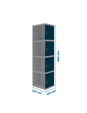 Taquilla 1800x400x500 SIMONLOCKER PROFESIONAL 4 PUERTA 1/4 400 ADI GR/AN marca SIMONRACK
