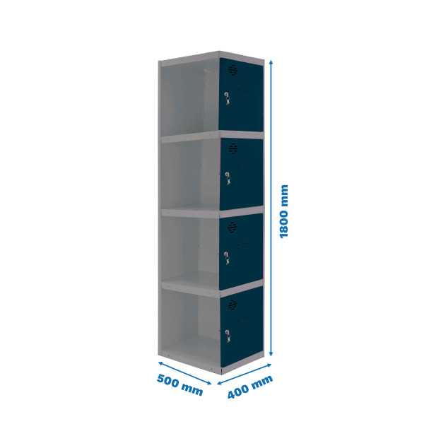 Taquilla 1800x400x500 SIMONLOCKER PROFESIONAL 4 PUERTA 1/4 400 ADI GR/AN marca SIMONRACK