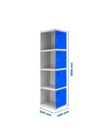 Taquilla 1800x400x500 SIMONLOCKER PROFESIONAL 4 PUERTA 1/4 400 ADI GR/AZ marca SIMONRACK