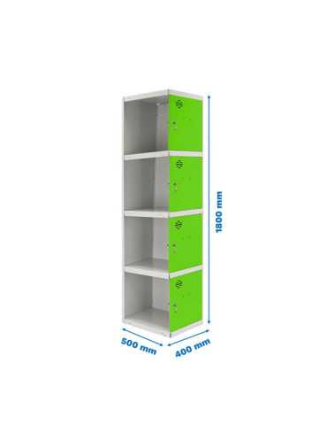 Taquilla 1800x400x500 SIMONLOCKER PROFESIONAL 4 PUERTA 1/4 400 ADI GR/VE marca SIMONRACK