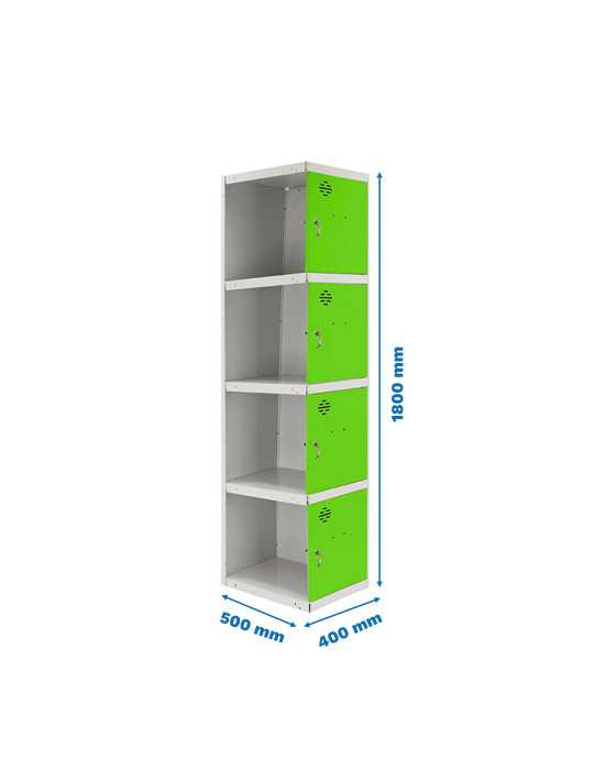 Taquilla 1800x400x500 SIMONLOCKER PROFESIONAL 4 PUERTA 1/4 400 ADI GR/VE marca SIMONRACK