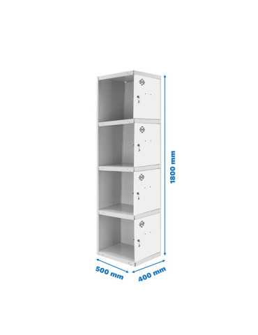 Taquilla 1800x400x500 SIMONLOCKER PROFESIONAL 4 PUERTA 1/4 400 ADI GR/BL marca SIMONRACK