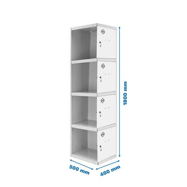 Taquilla 1800x400x500 SIMONLOCKER PROFESIONAL 4 PUERTA 1/4 400 ADI GR/BL marca SIMONRACK