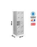Taquilla 1800x600x500 SIMONLOCKER 5 PUERTAS 2/10 300 (600) GRIS marca SIMONRACK
