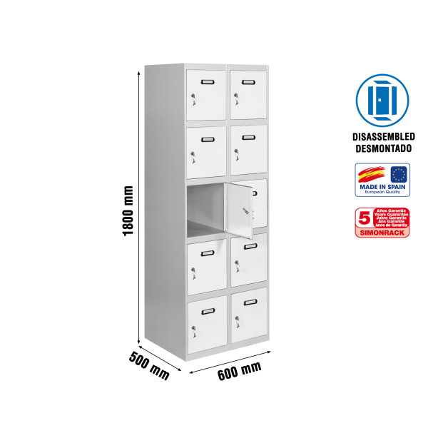 Taquilla 1800x600x500 SIMONLOCKER 5 PUERTAS 2/10 300 (600) GR/BL marca SIMONRACK