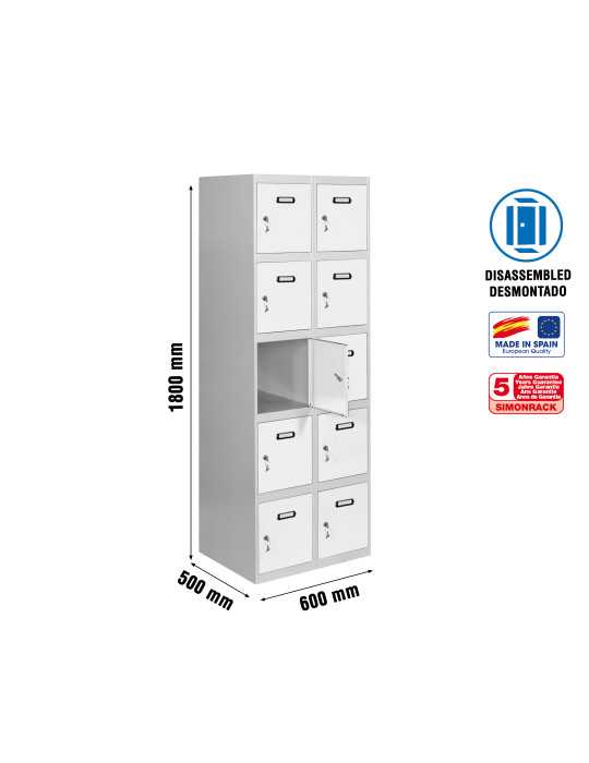 Taquilla 1800x600x500 SIMONLOCKER 5 PUERTAS 2/10 300 (600) GR/BL marca SIMONRACK