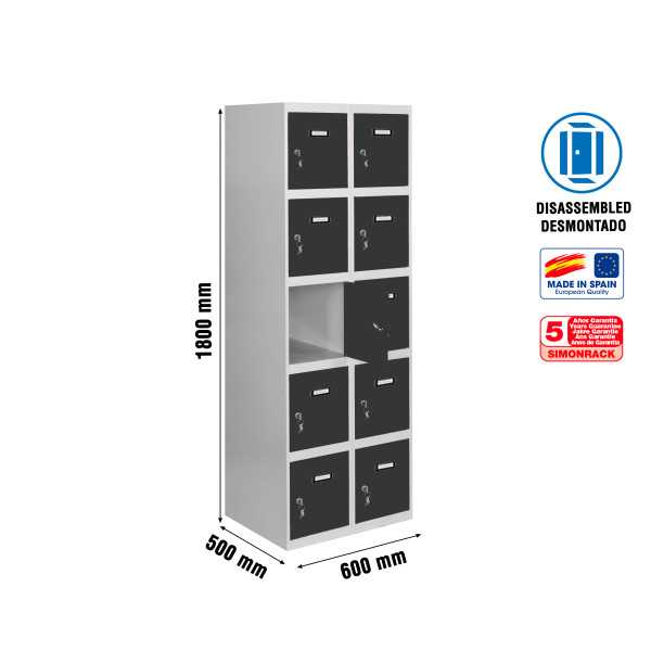 Taquilla 1800x600x500 SIMONLOCKER 5 PUERTAS 2/10 300 (600) GR/AN marca SIMONRACK