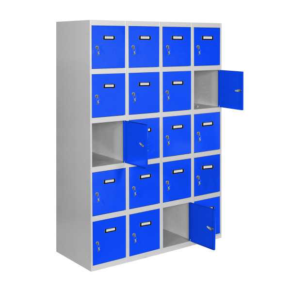 Taquilla 1800x1200x500 SIMONLOCKER 5 PUERTAS 4/20 300 (1200) GR/AZ marca SIMONRACK