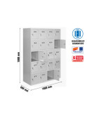 Taquilla 1800x1600x500 SIMONLOCKER 5 PUERTAS 4/20 400 (1600) GRI marca SIMONRACK