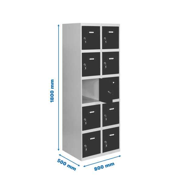 Taquilla 1800x800x500 SIMONLOCKER 5 PUERTAS 2/10 400 (800) GR/AN marca SIMONRACK