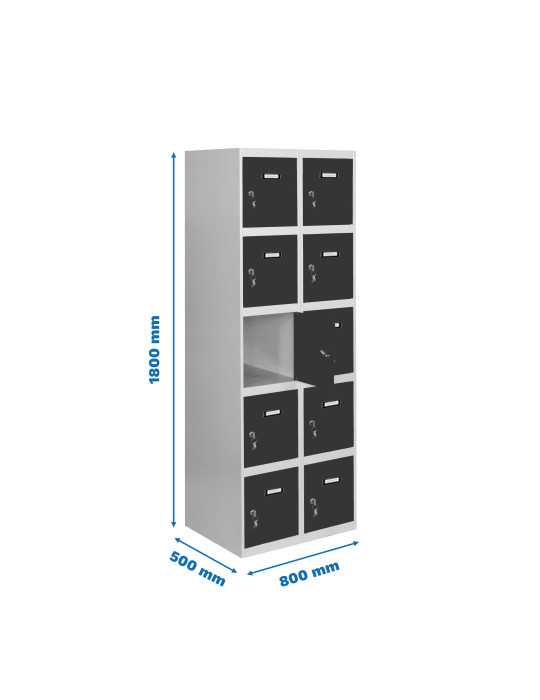 Taquilla 1800x800x500 SIMONLOCKER 5 PUERTAS 2/10 400 (800) GR/AN marca SIMONRACK