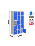 Taquilla 1800x1200x500 SIMONLOCKER 5 PUERTAS 3/15 400 (1200) GR/AZ marca SIMONRACK
