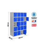 Taquilla 1800x1600x500 SIMONLOCKER 5 PUERTAS 4/20 400 (1600) GR/AZ marca SIMONRACK