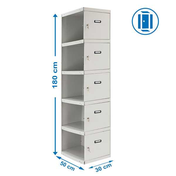 Taquilla 1800x300x500 SIMONLOCKER PROFESIONAL 5 PUERTA 1/5 300 ADI GRIS marca SIMONRACK