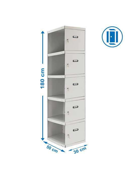 Taquilla 1800x300x500 SIMONLOCKER PROFESIONAL 5 PUERTA 1/5 300 ADI GRIS marca SIMONRACK